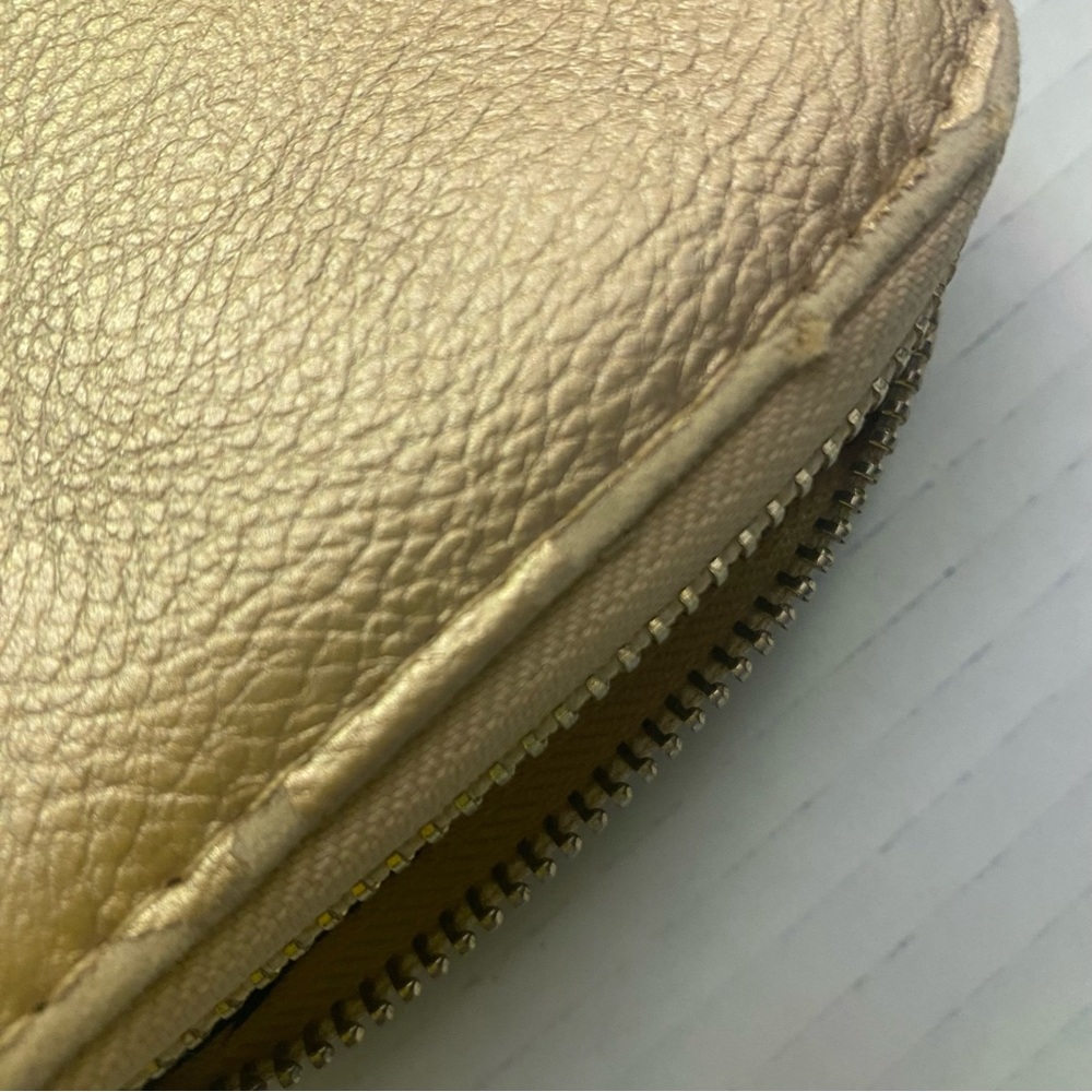 Tory Burch Gold Leather Wallet FUC - Picture 6 of 11